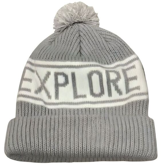 The North Face Gray Retro Cuffed Pom Beanie - Unisex - Picture 2 of 2